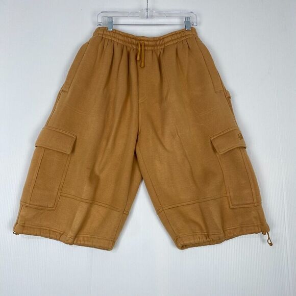 Southpole Cargo Shorts Mens XL Baggy Drawstring Brown embroidery Y2K Comfort